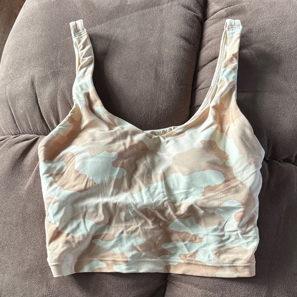 AERIE beige Camouflage Crop Top